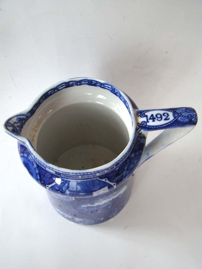 An English pottery pitcher commemorating the "Landing of Columbus in 1492" — image 3